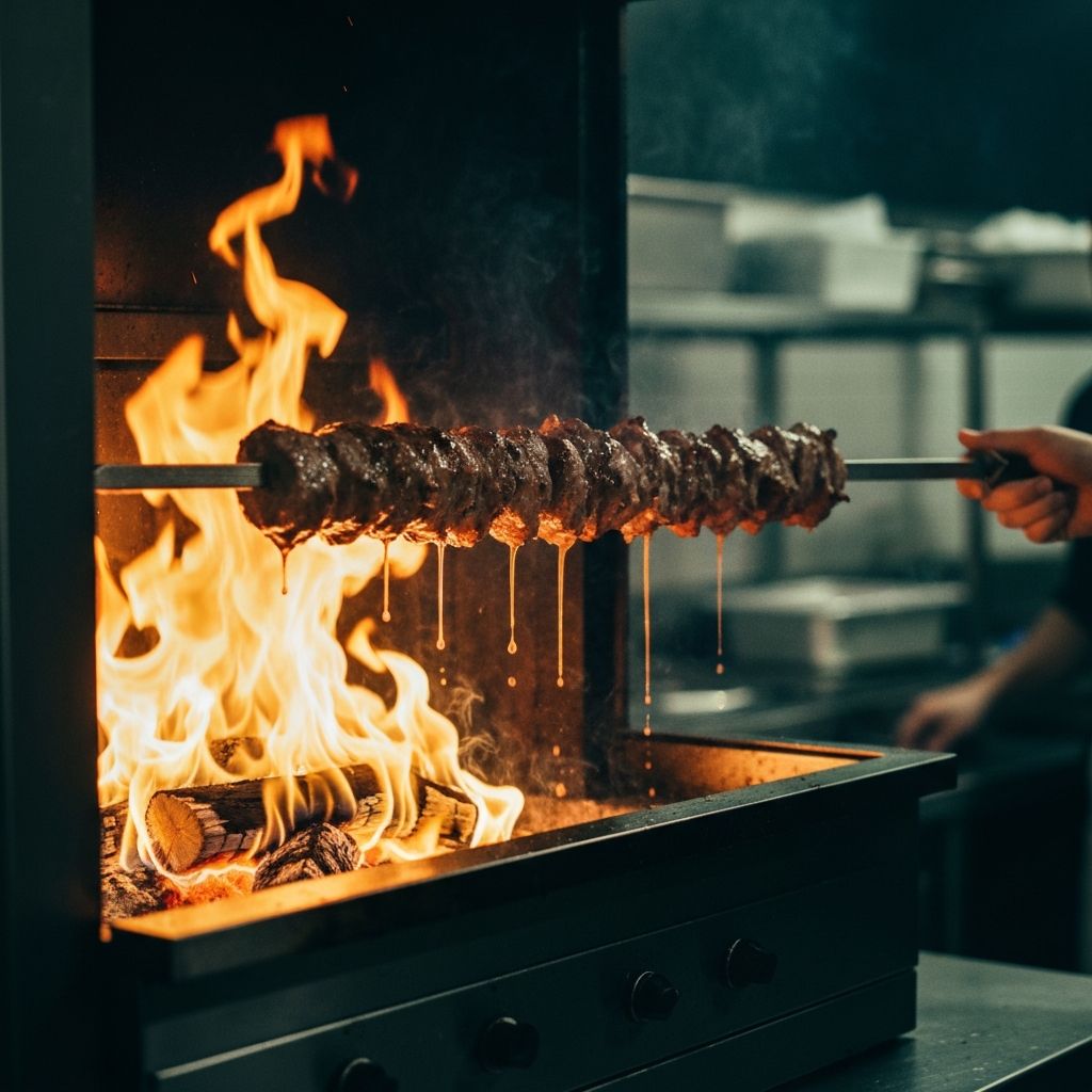 Döner Kebab auf Holzkohlegrill